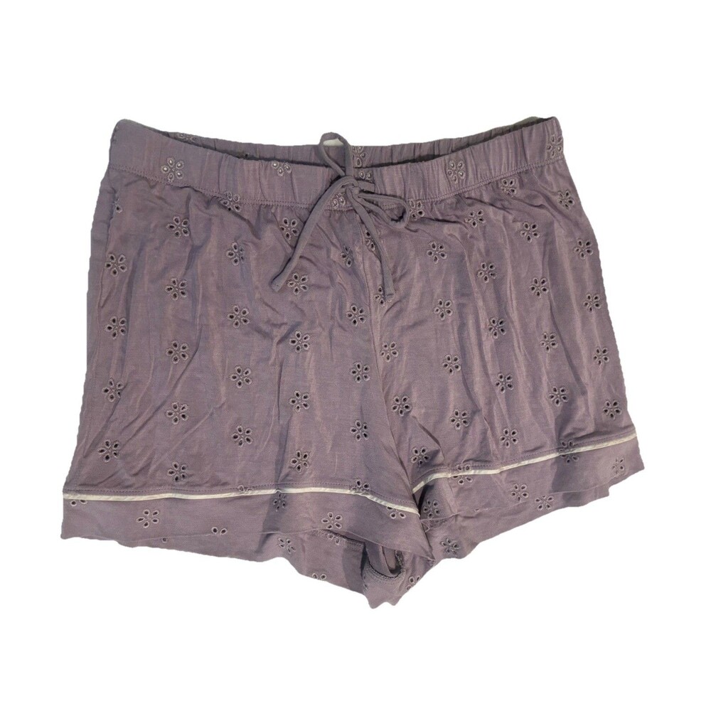 Victoria's Secret Women Eyelet Modal Pajama Short Purple Medium Lounge Cottage